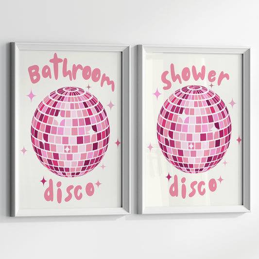 Shower Disco Print: Funny Bathroom Wall Art