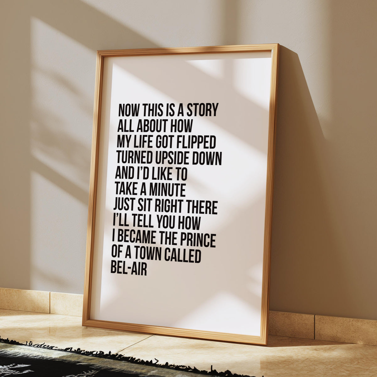 Fresh Prince Lyrics Poster: 90s Retro Rap Wall Art