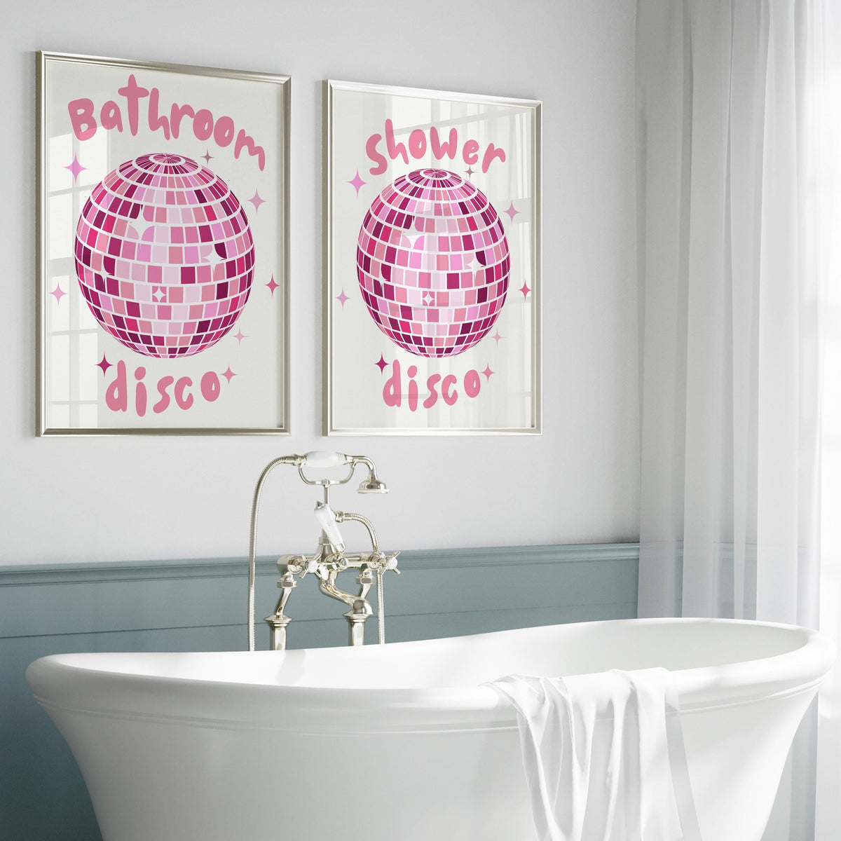 Shower Disco Print: Funny Bathroom Wall Art