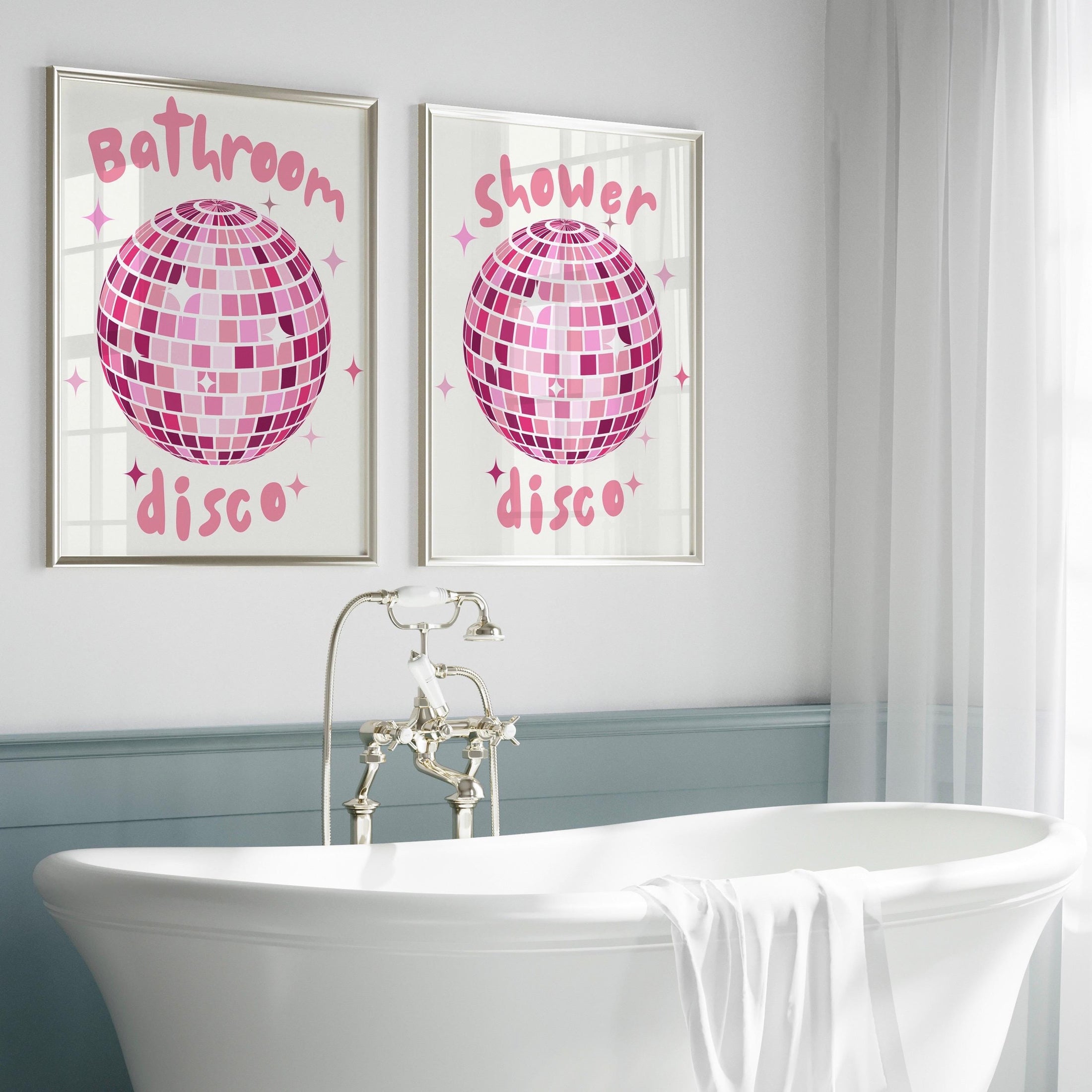 Shower Disco Print: Funny Bathroom Wall Art