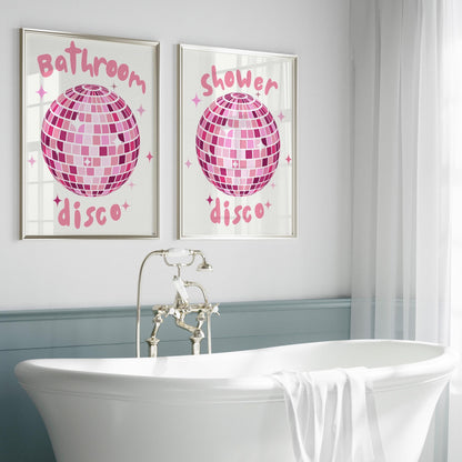 Shower Disco Print: Funny Bathroom Wall Art