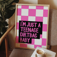 Load image into Gallery viewer, Song Lyrics Print: Pink Checkerboard, Emo Wall Art

