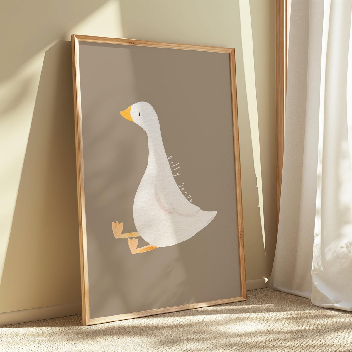 Silly Goose Print: Quirky Kids Wall Art