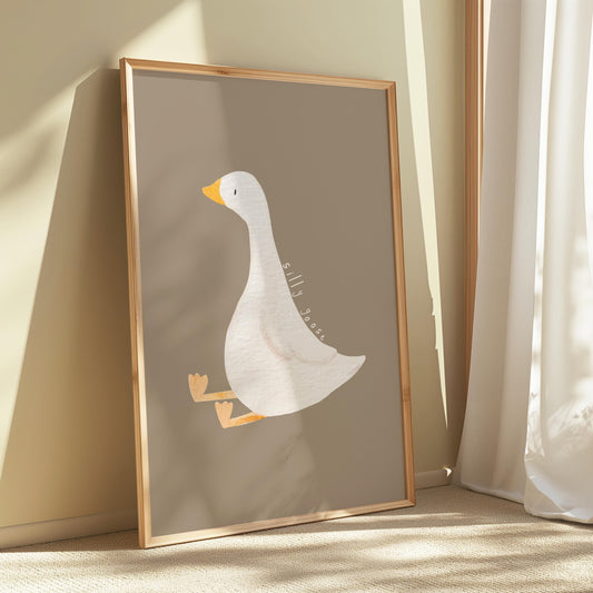 Silly Goose Print: Quirky Kids Wall Art