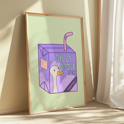 Silly Goose Juice Print: Quirky Kids Wall Art