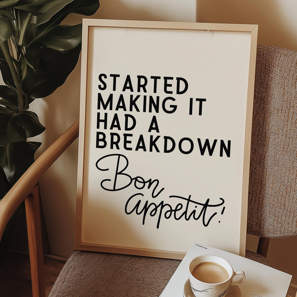 Funny Kitchen Wall Art Print - Bon Appetit Quote - Cooking Decor - James Akester - Baking Prints