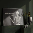 Load image into Gallery viewer, Funny Skull Print: Black and White Skeleton Art - Dramatic Exit
