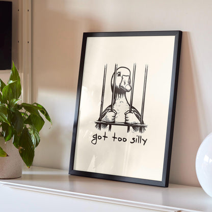 Silly Goose Print | Wall Art | Quirky Animal home Decor | Funny Poster |