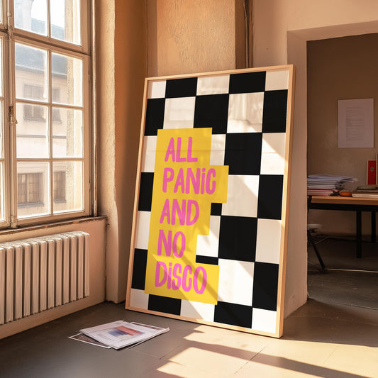 Panic! At The Disco Song Lyrics Print: Checkerboard Emo Wall Art