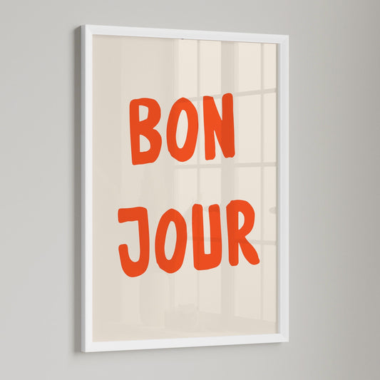 Bonjour French Print: Colorful Hallway Welcome Art