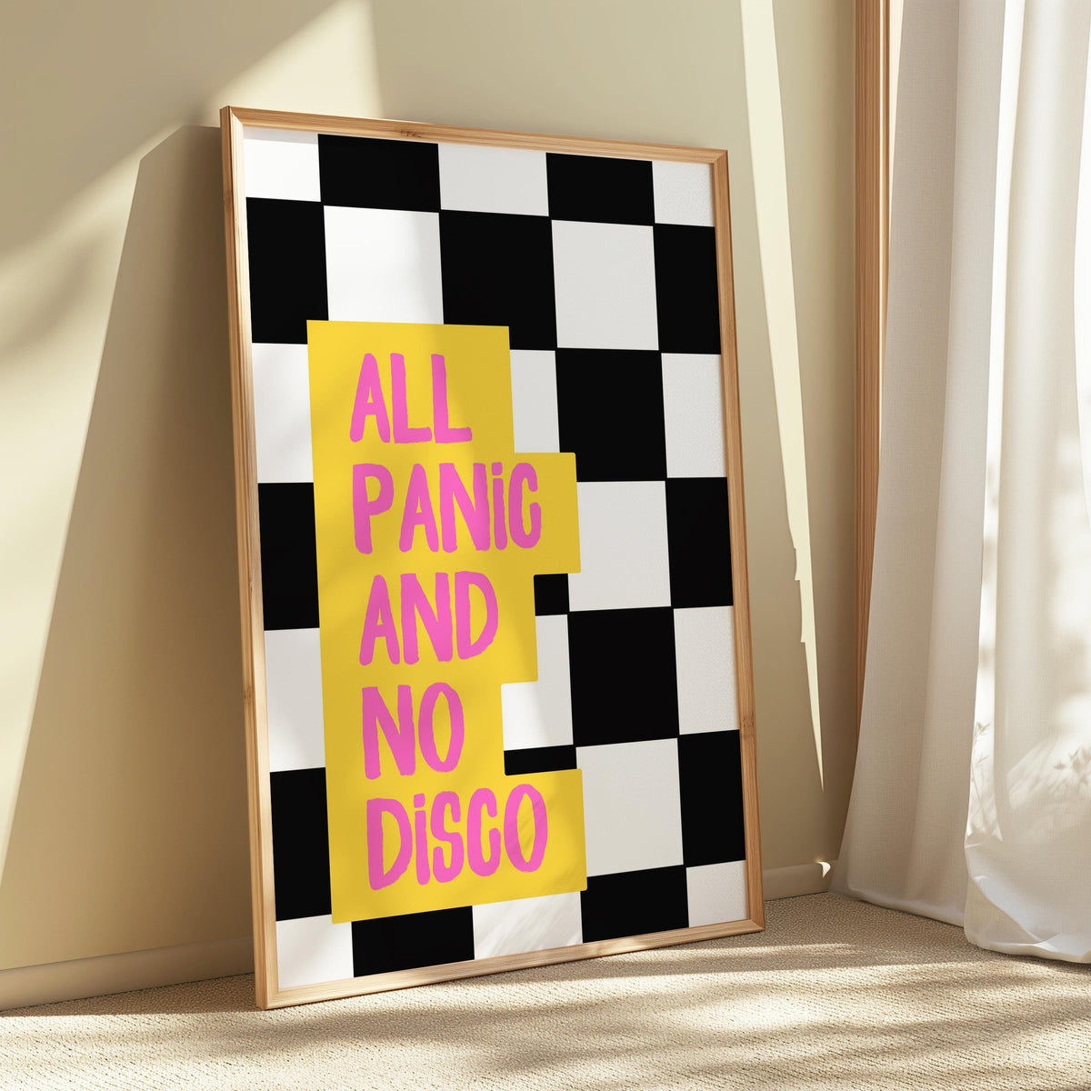 Panic! At The Disco Song Lyrics Print: Checkerboard Emo Wall Art