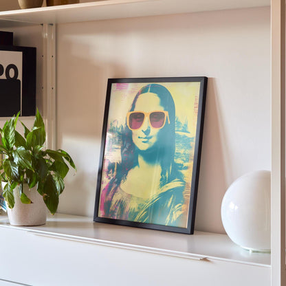 Mona Lisa Art Print: Quirky Pink Sunglasses Poster
