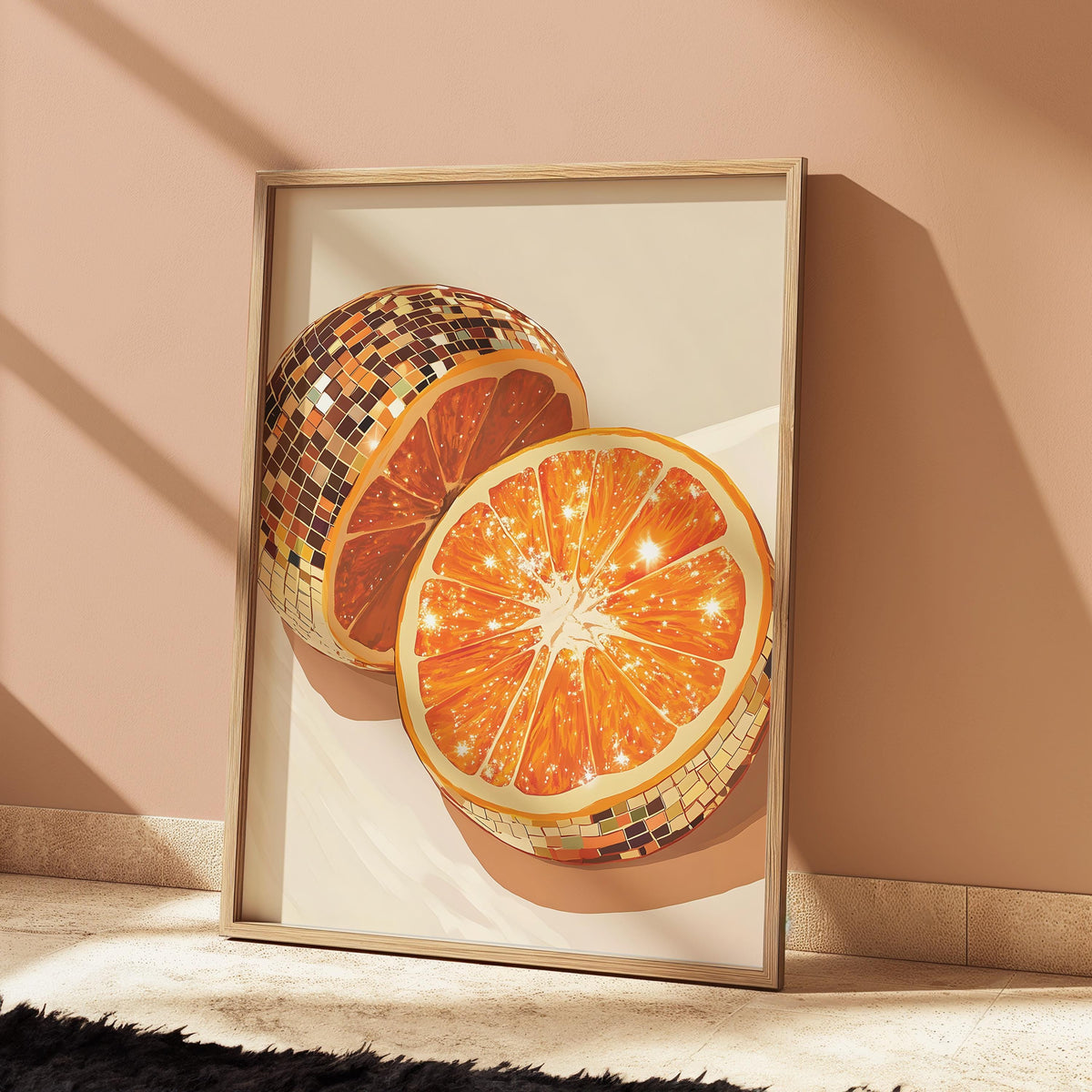Orange Disco Ball Print: Quirky Kitchen & Dining Room Wall Art