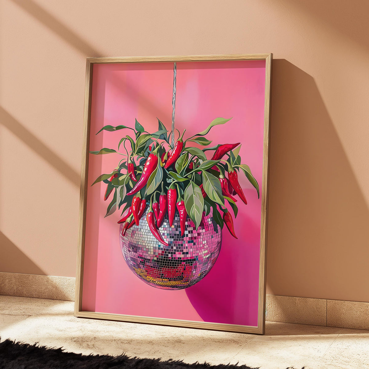 Disco Ball Art |Chilli Pepper Kitchen Poster | Eclectic Maximalist Print | Colourful Gallery Wall Ideas