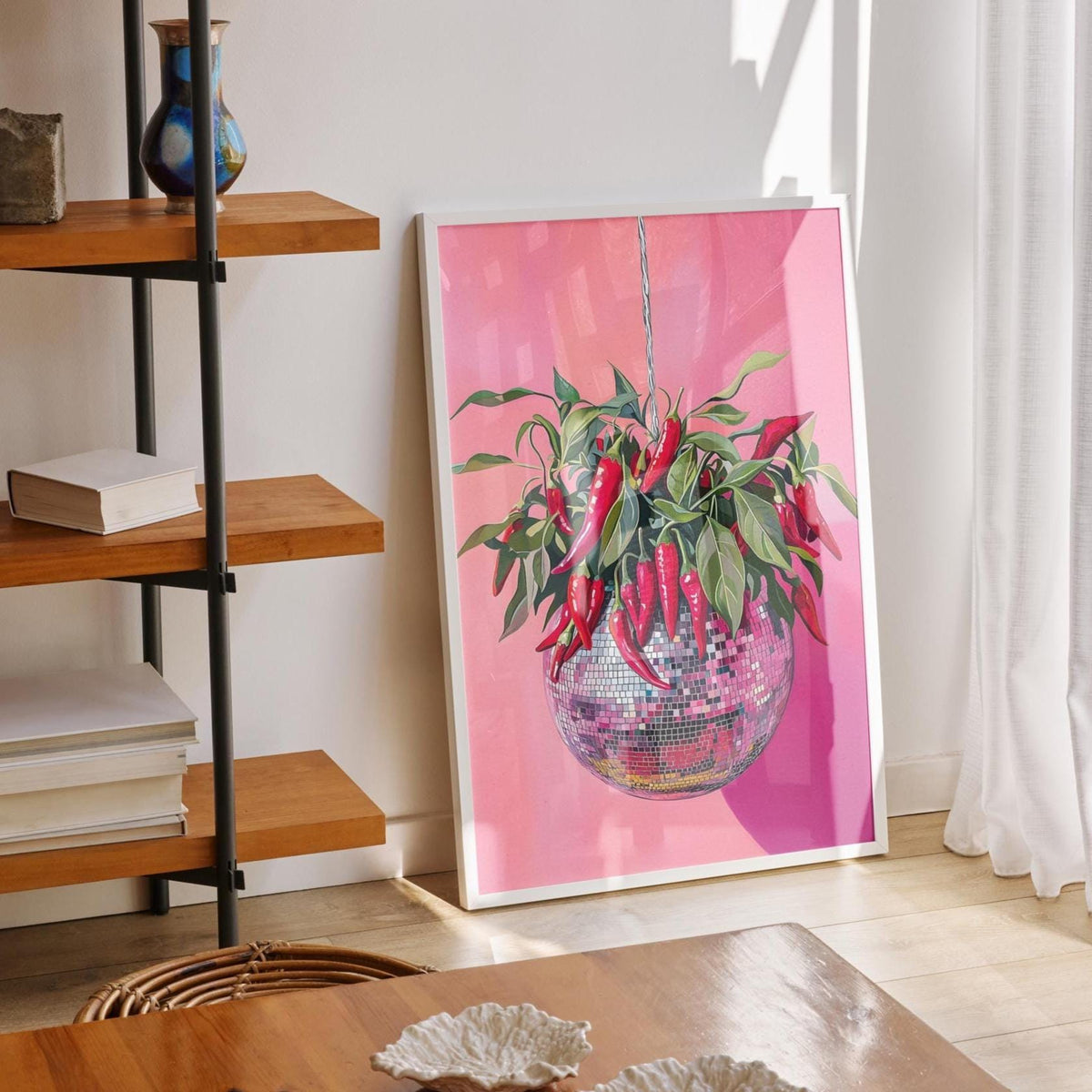 Disco Ball Art |Chilli Pepper Kitchen Poster | Eclectic Maximalist Print | Colourful Gallery Wall Ideas
