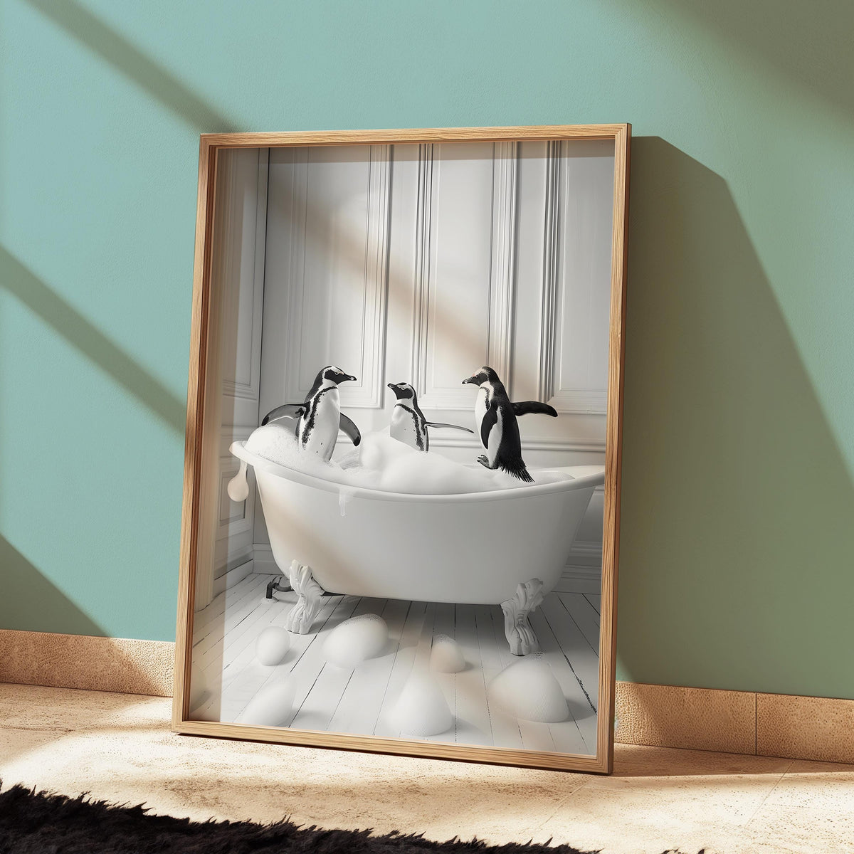 Funny Donkey Bathroom Art Print: Quirky Animal Poster