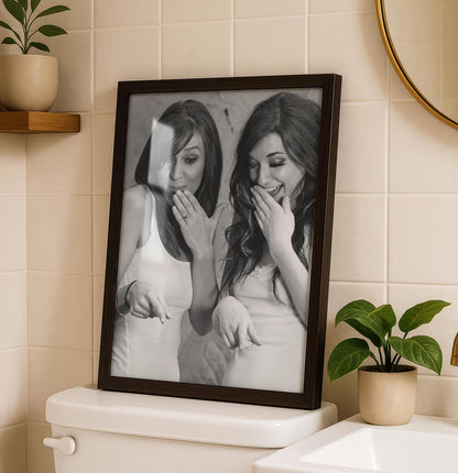 Funny Bathroom Print | Black and White Wall Art for Bathroom Decor | Toilet Poster