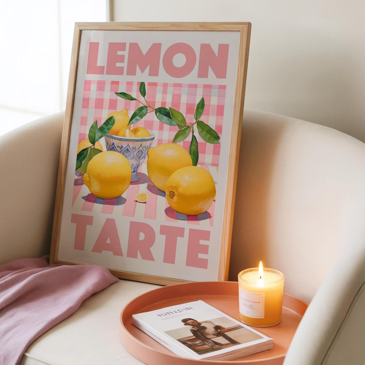 Lemon Tart Kitchen Print: Colourful Food Wall Art
