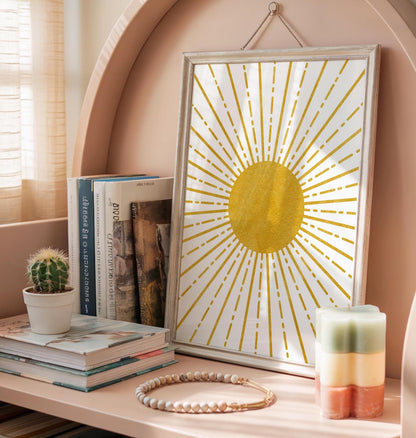 Boho Decor | Sun Print | Sunshine Wall Art | Yellow Wall Decor | Gallery Wall | Sunny Decor