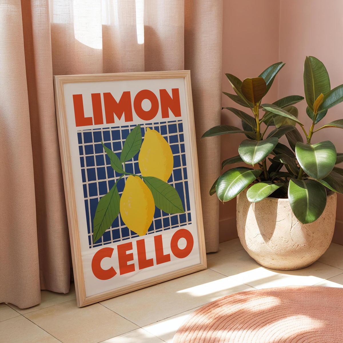 Limoncello Kitchen Print - Colourful Lemon Wall Art - Kitchen Dining Room Poster