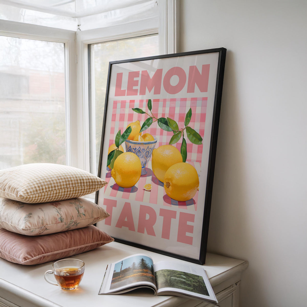 Lemon Tart Kitchen Print: Colourful Food Wall Art