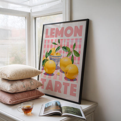 Lemon Tart Kitchen Print: Colourful Food Wall Art