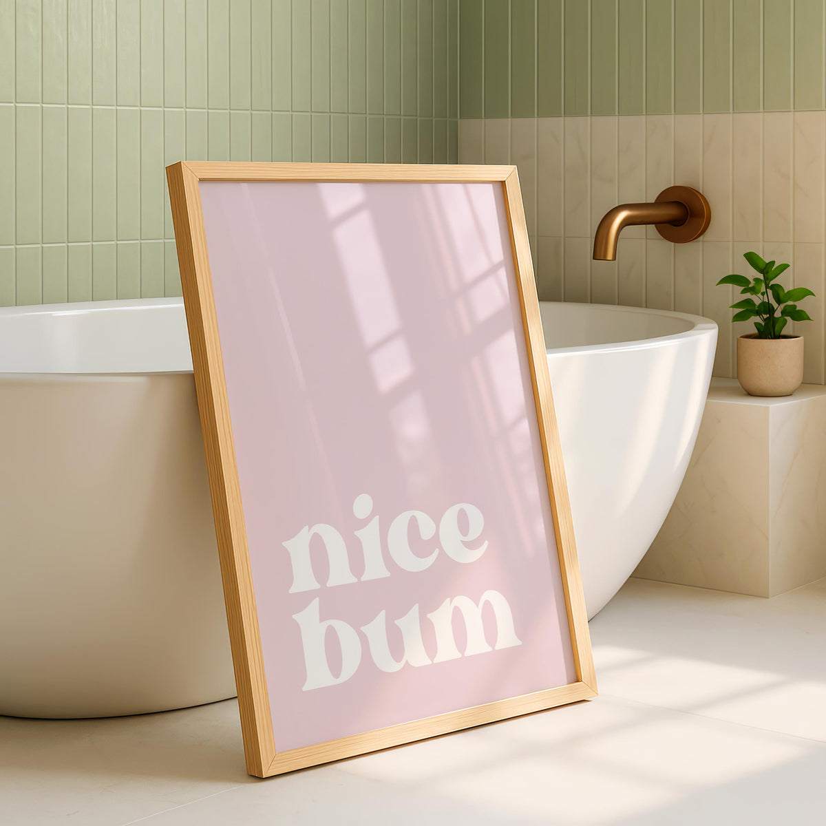 Nice Bum Print - Bathroom Posters - Bathroom Wall Art - Quotes for bathroom - Toilet Art - Toilet Wall Decor