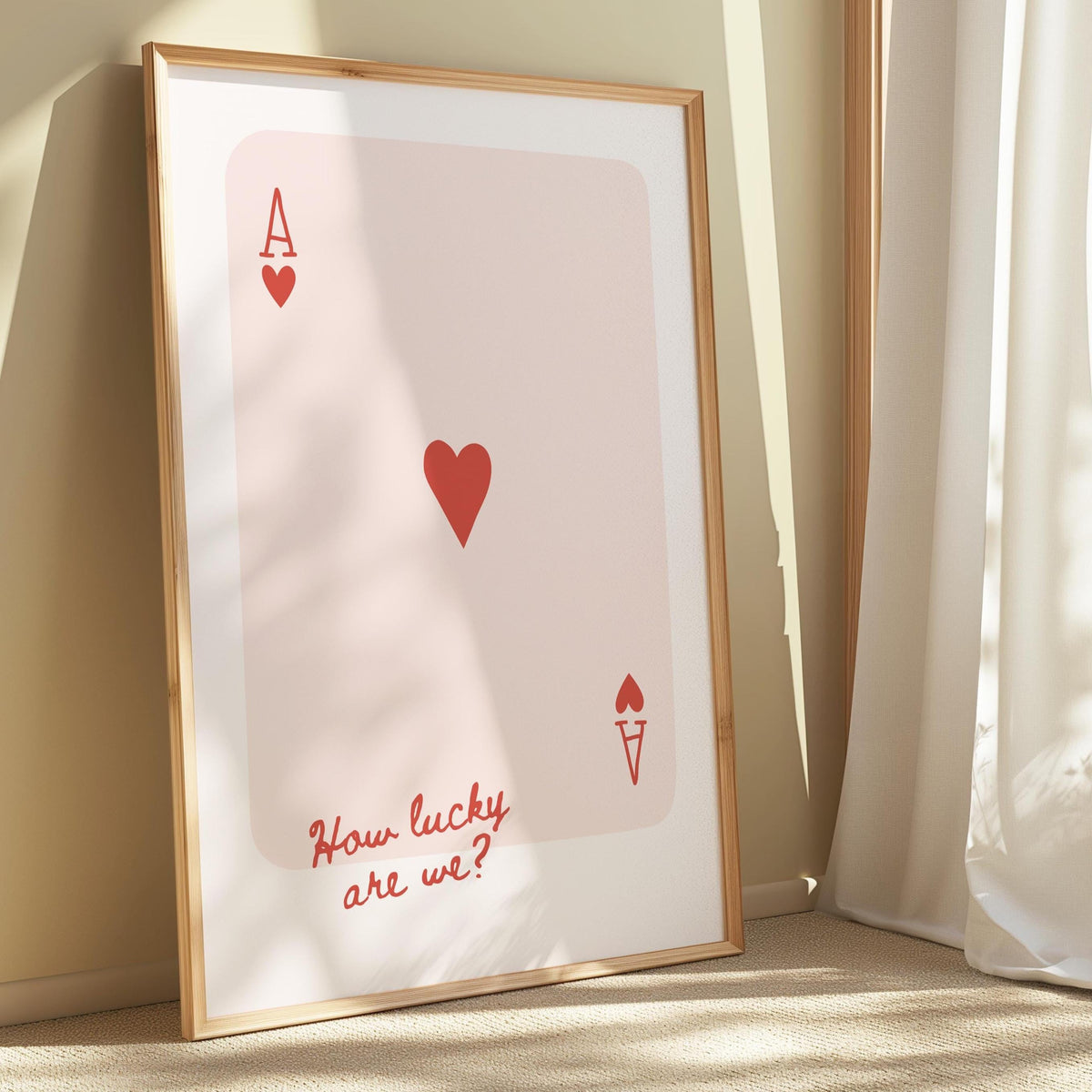 Playing Card Print - How Lucky Are We - Fun Wall Art