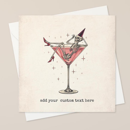 Custom Birthday Card - Personalised Birthday Card - Skeleton Birthday Card - Goth Birthday Card - Custom Card