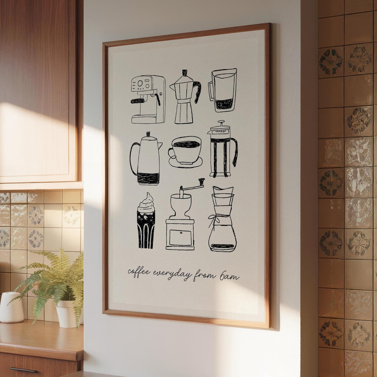 Coffee Kitchen Print - Coffee Drawings - Prints for Kitchen - Wall Art Prints