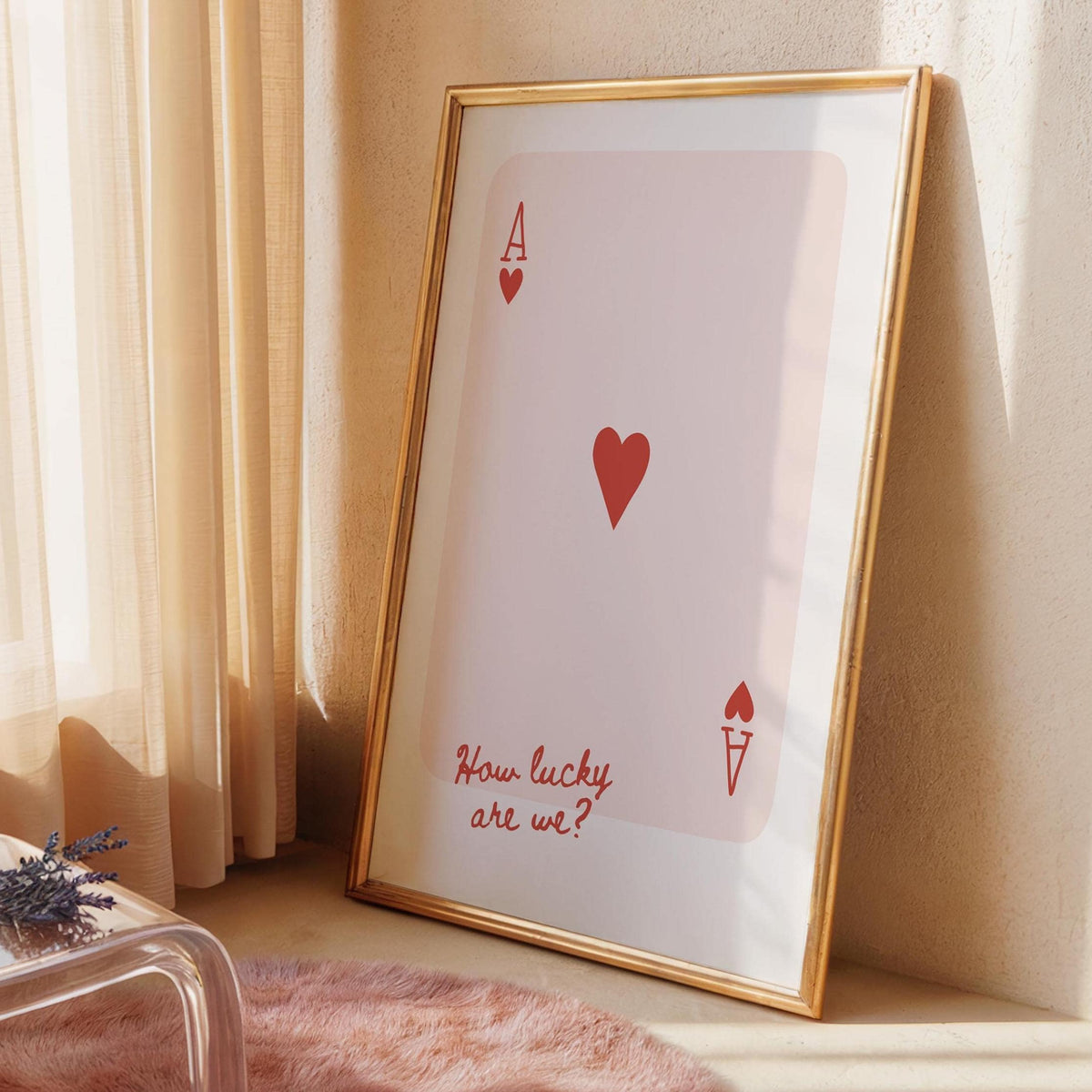 Playing Card Print - How Lucky Are We - Fun Wall Art