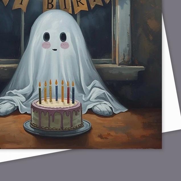 Ghost Birthday Card - Spooky Birthday Card - Emo Birthday Card - Goth Birthday Card