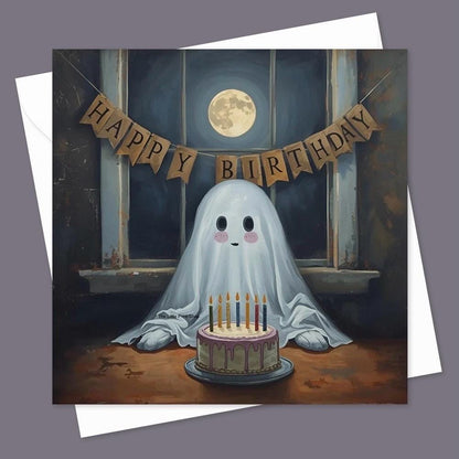 Ghost Birthday Card - Spooky Birthday Card - Emo Birthday Card - Goth Birthday Card