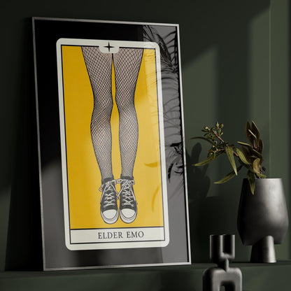 Elder Emo print - Tarot Style Art - Funny Emo Gift - Emo Wall Art