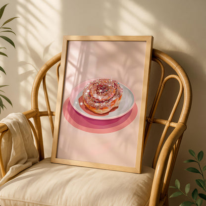 Cinnamon Roll - Kitchen Prints - Pastel Kitchen Decor - Sparkle Cafe Decor