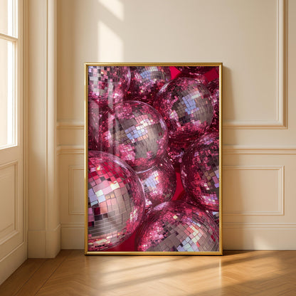 Pink Disco Balls - Retro Decor - Disco Print - Funky Posters