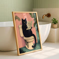 Load image into Gallery viewer, Black Cat Bathroom Art Print - Funny Home Decor - Prints for bathroom - Shower Wall Art - Bathroom Wall Decor

