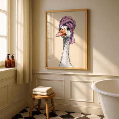 Goose Prints - Funny Bathroom Art - Toilet Decor - Fun bathroom Posters