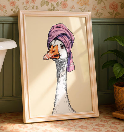 Goose Prints - Funny Bathroom Art - Toilet Decor - Fun bathroom Posters