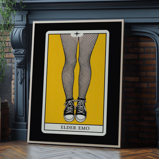 Elder Emo print - Tarot Style Art - Funny Emo Gift - Emo Wall Art