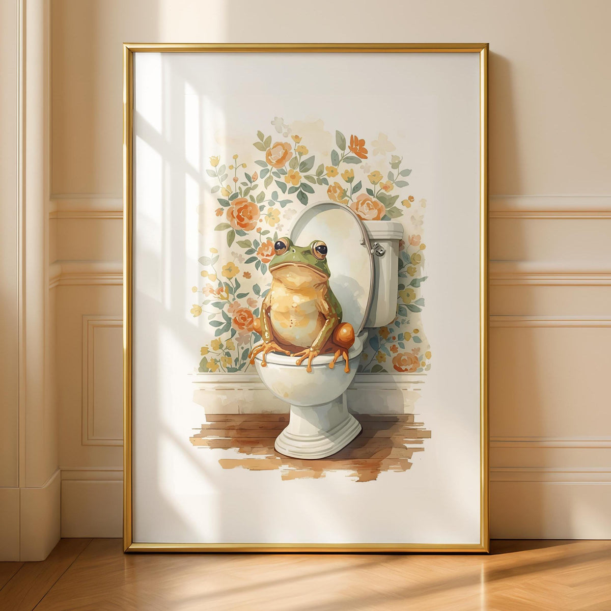 Funny Frog Bathroom Art Print - Cheeky Home Decor - Prints for bathroom - Shower Wall Art - Bathroom Wall Decor - cottagecore
