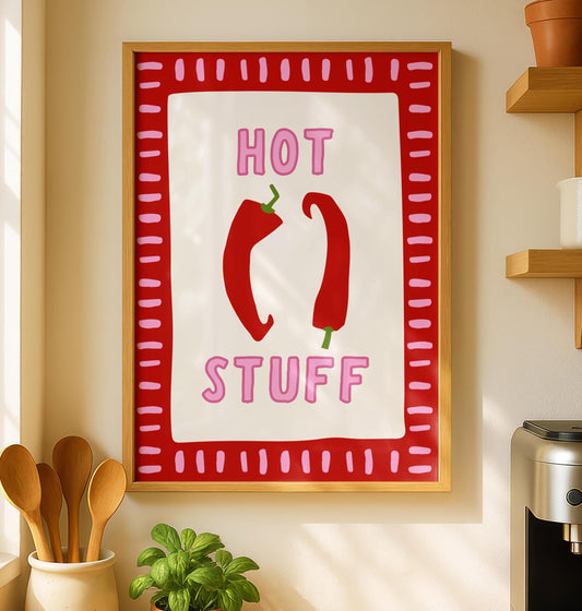 Chilli Pepper Print - Funky Kitchen Wall Art - Hot Stuff Kitchen Decor