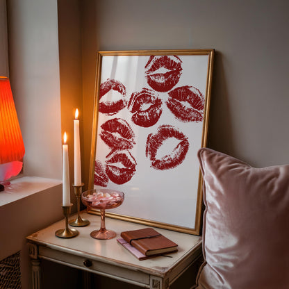 Kiss Print - Lips Print - Preppy Wall Art - Pink prints - Girls Prints