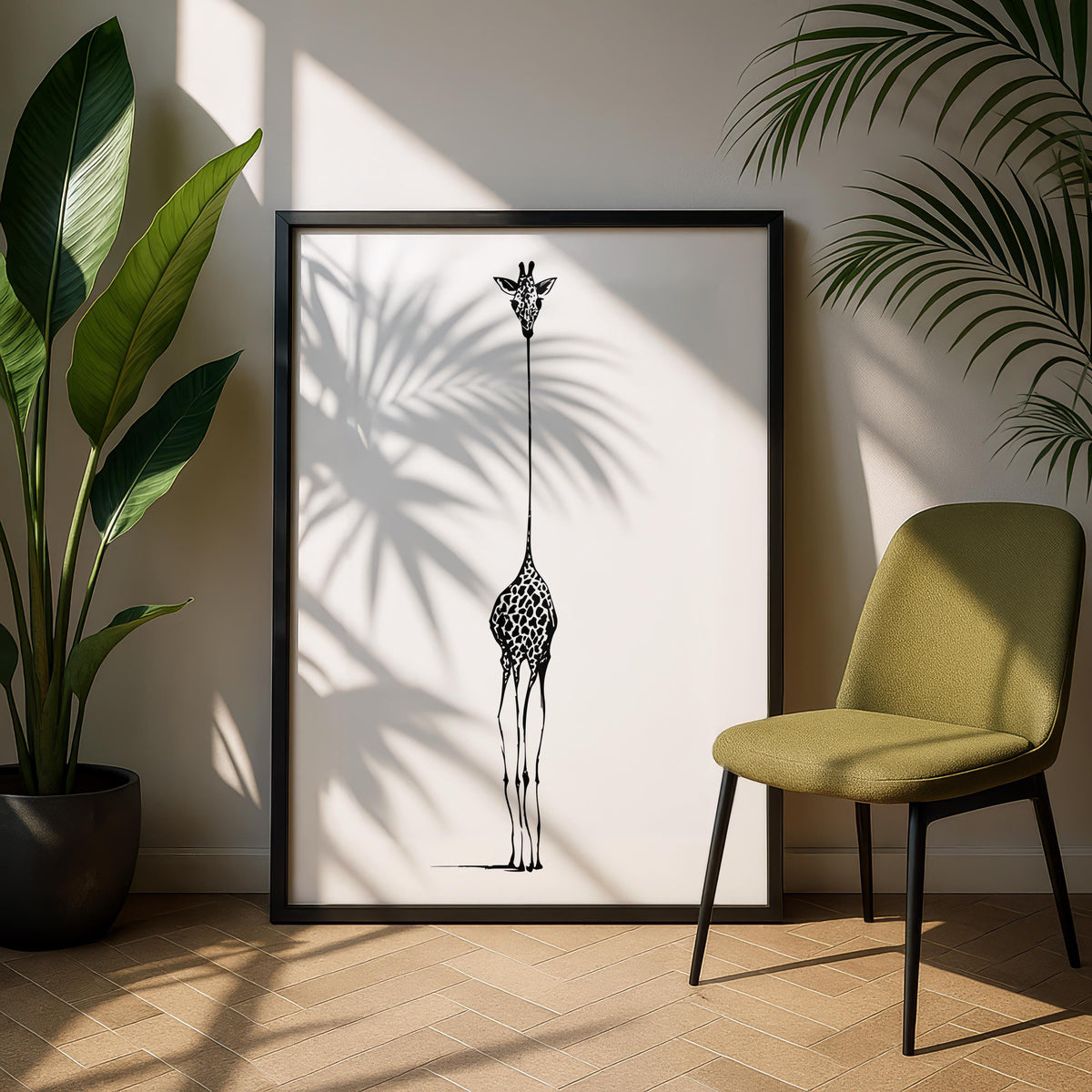Giraffe Wall Art - Animal Prints - Minimalist Poster