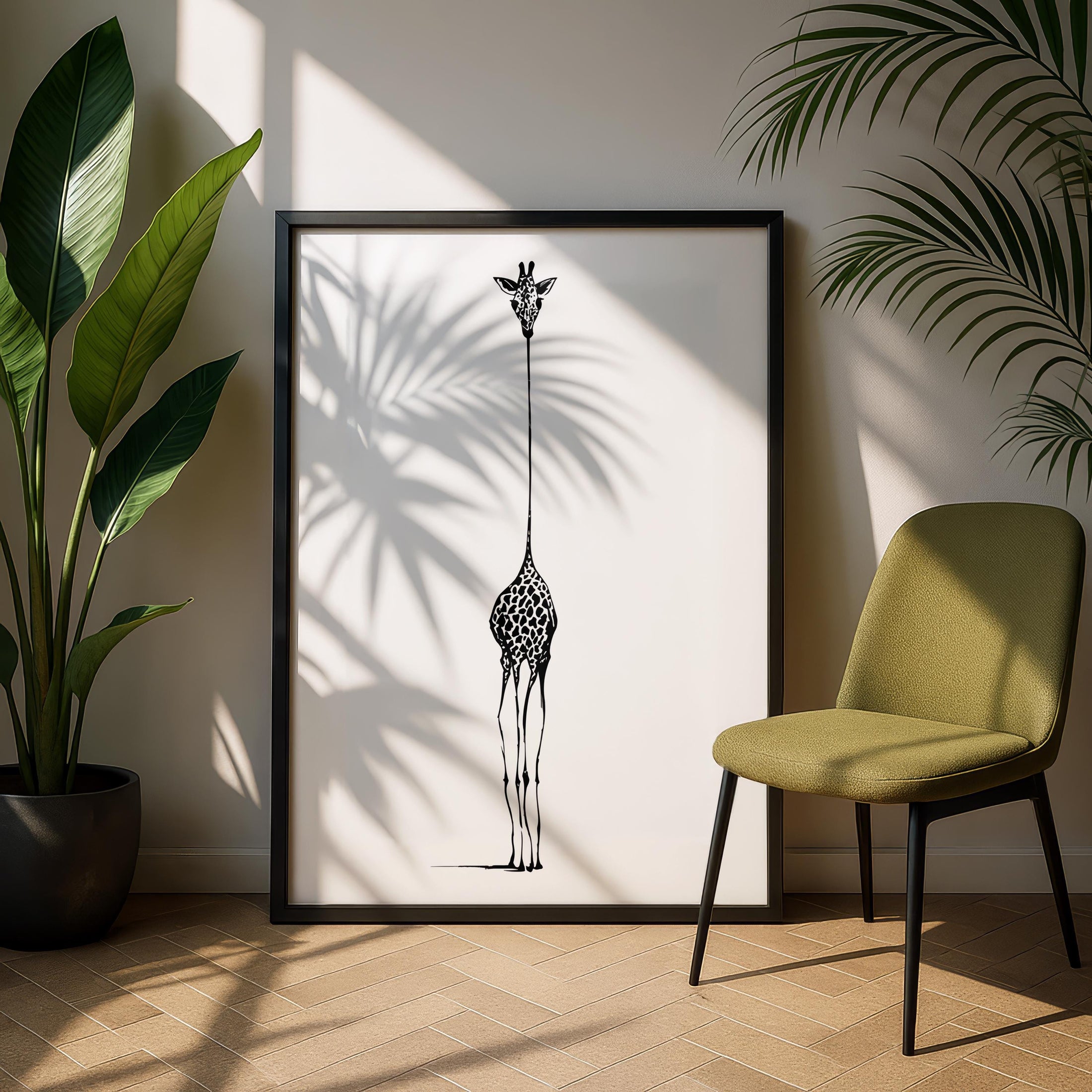 Giraffe Wall Art - Animal Prints - Minimalist Poster