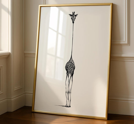 Giraffe Wall Art - Animal Prints - Minimalist Poster