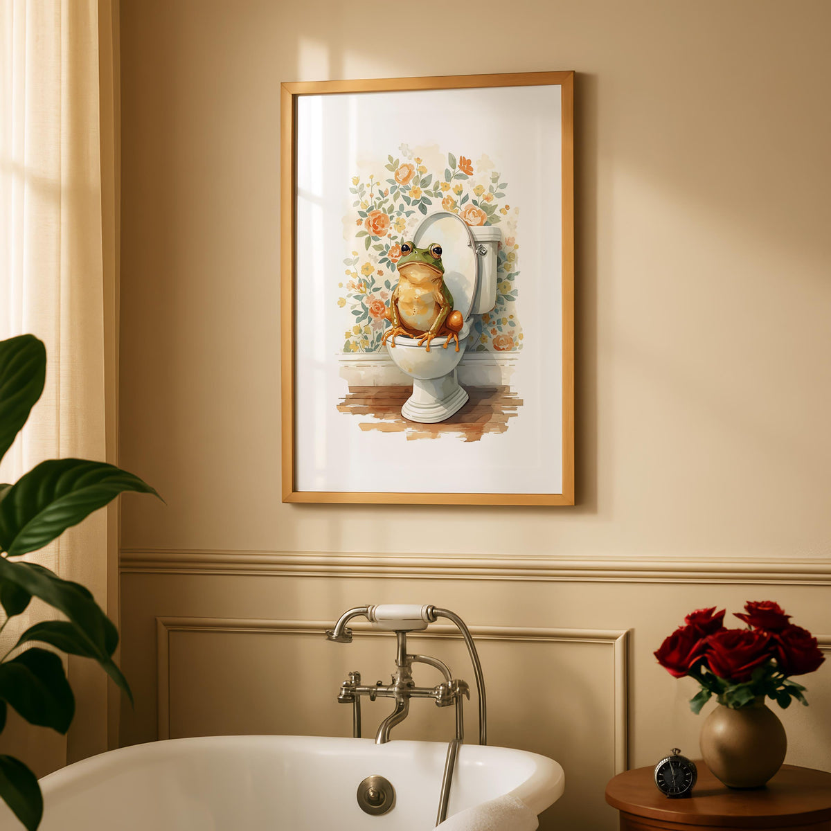 Funny Frog Bathroom Art Print - Cheeky Home Decor - Prints for bathroom - Shower Wall Art - Bathroom Wall Decor - cottagecore