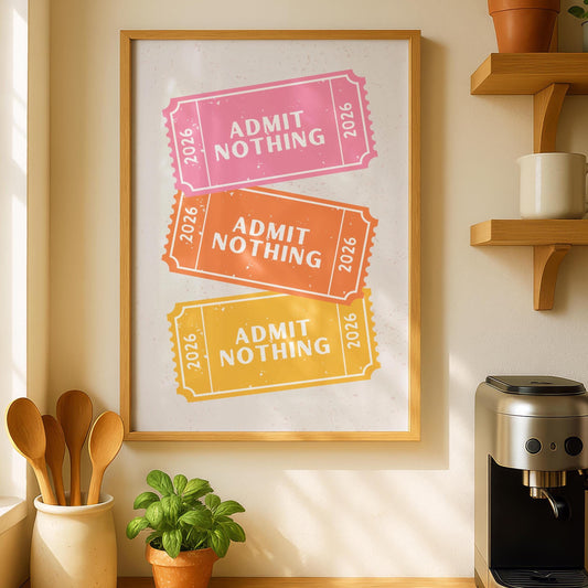 Admit nothing - funny quotes - Coluorful Hallway - 2026 prints