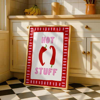 Chilli Pepper Print - Funky Kitchen Wall Art - Hot Stuff Kitchen Decor