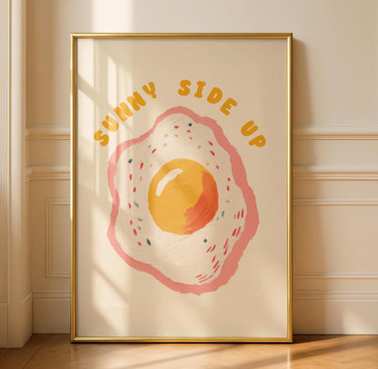 Sunny Egg Kitchen Print - Bright Foodie Wall Art - Kitchen Poster - Dining Decor